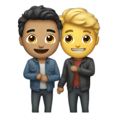 two guys flirting with each other sticker