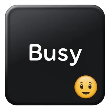  the letters “busy” on a black square  sticker