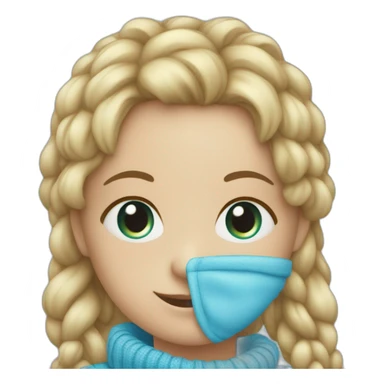 Enfants avec des yeux bleu et un pull sticker