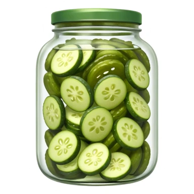 glass jar with sliced pickles in brine sticker