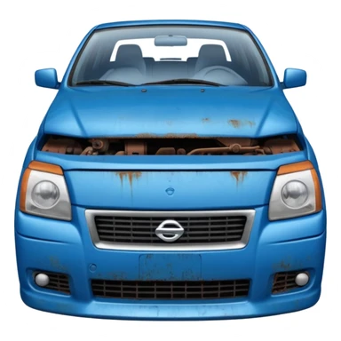 a sad blue Nissan Sentra sticker