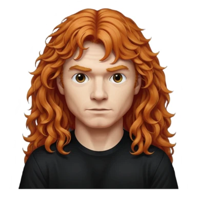 Ginger dave mustaine with curly hair and bangs sticker
