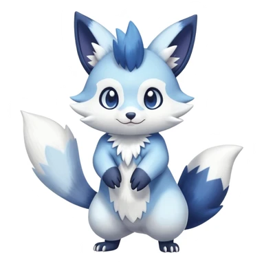 Shiny White Pastel Snowy Icy Sparkly Cute Furret-Meowstic-Zangoose-Hybrid (Full body) sticker