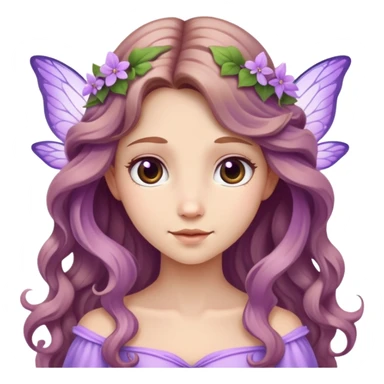 fairy wearing lilac, with long wavy light brown hair sticker