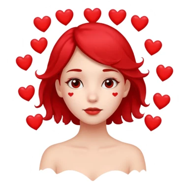 girl with floating hearts around head sticker