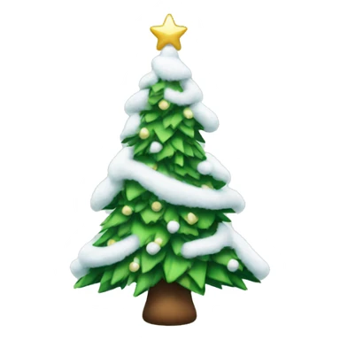 christmas tree with white bows and snow sticker