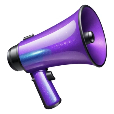 glitter purple and megaphone sticker