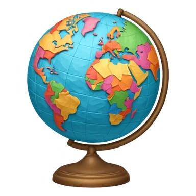 Papier-Mâché Globe with paper only globe. sticker