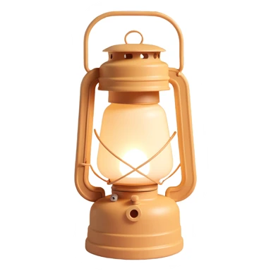 aesthetic camping lantern, beige color, soft lighting, minimal and elegant, 3D effect sticker