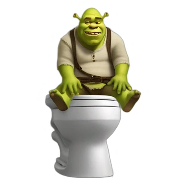 shrek sitting on a toilet  sticker