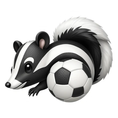 Skunk emoji & football emoji mashed up sticker