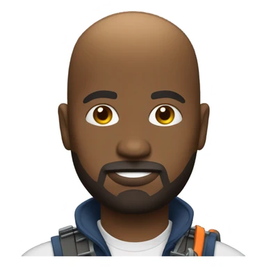 Bald black man with goatee using a chainsaw  sticker