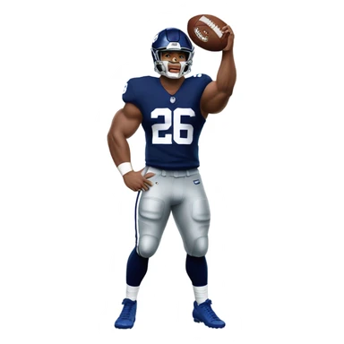 Saquon Barkley with shotgun for an arm sticker