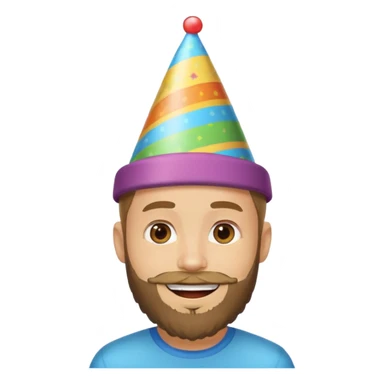 young man with a beard, happy birthday boy sticker