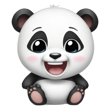 Baby panda laughing crying  sticker