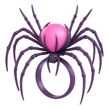 3D gothic spider ring with pink highlights, elegant and dark sticker