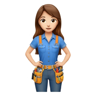 beautiful girl with long brown hair constructing new lounge room area with flat screen tv and couch sticker