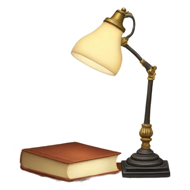 vintage lamp with open book sticker