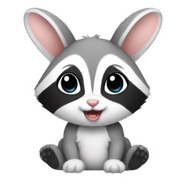 Rabbit raccoon baby sticker