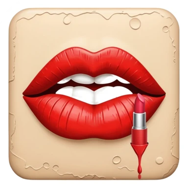 beige colored kiss print  sticker