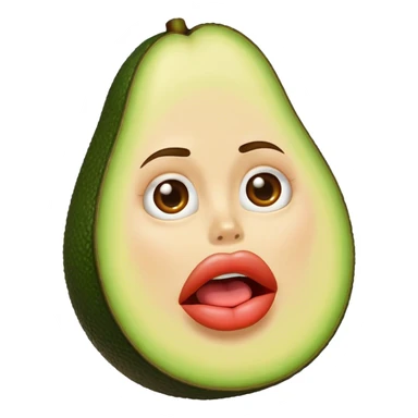 Avocado with big lips sticker