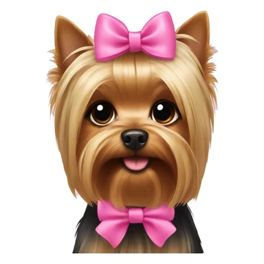 Yorkshire Terrier with pink bow sticker