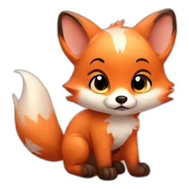 Baby fox cute sticker