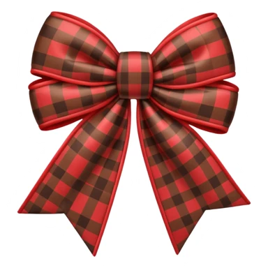 Red brown checked Bow  cute sticker