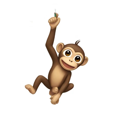 Monkeys hanging from a Christmas tree sticker