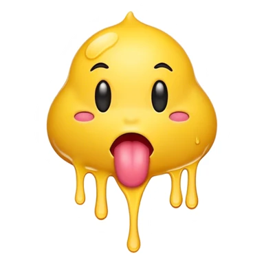melting emoji with it's tongue out sticker