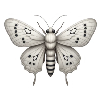 White and grey dusty moth sticker