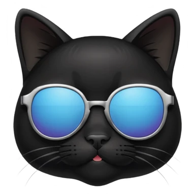 black cat wearing sunglasses, cool attitude sticker