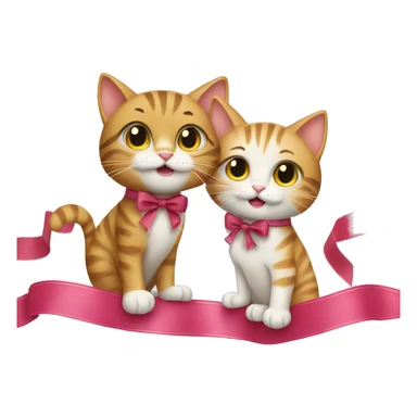 two cats at a ribbon cutting ceremony sticker