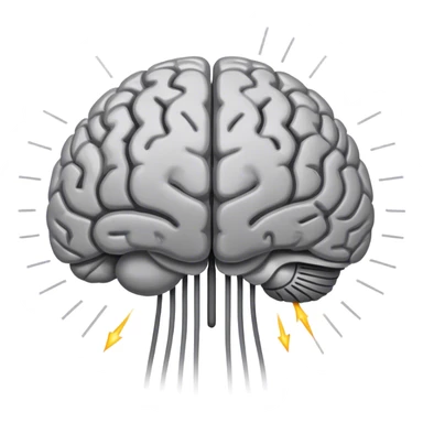 A **human brain** with a protector energy of negative thoughts radiating loving thoughts while it rewires itself sticker