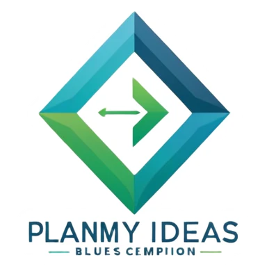 A clean, modern, and professional logo design for a project management and planning framework named 'planmyideas'. The logo should visually represent the journey from initial concept to successful execution. sticker