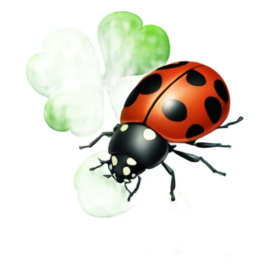 Ladybug and four leaf clover sticker