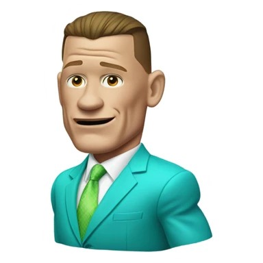 John xina wearing a turquoise suit sticker