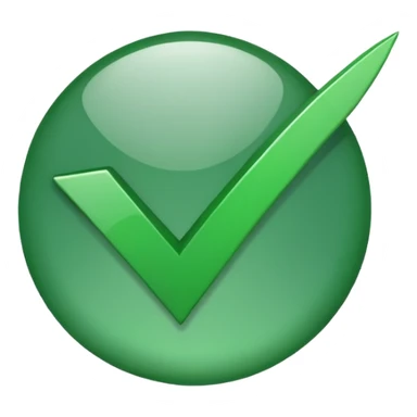 Green check mark with high flick no background sticker