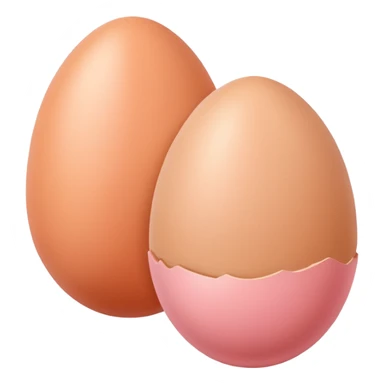 two skin tone peachy beige-pink egg shaped balls/spheres sticker