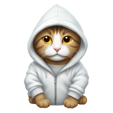 Cat wearing hoodie in snow sticker