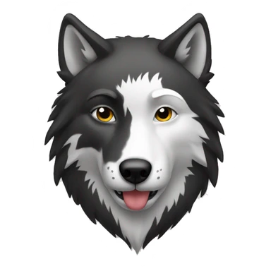 Black and white wolf sticker