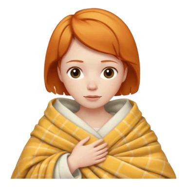 ginger woman short hair bed cuddle blanket  sticker