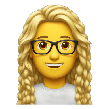 Long hair nerd sticker