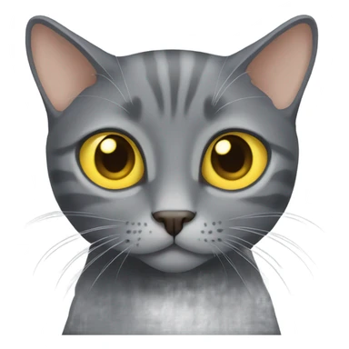 Grey cat shorthair yellow eyes sticker