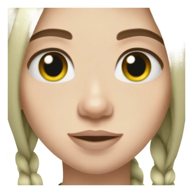 Billie eilish with green roots and brown hair with blue eyes sticker