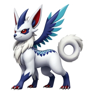 Shiny Colorful Gothic Exotic Badass Cool Absol-Zangoose-Pokémon-Fakémon-hybrid-creature (full body) sticker