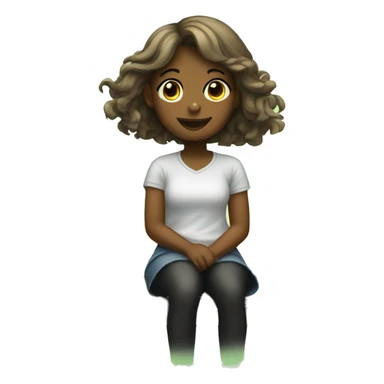 Girl sitting on swing  sticker