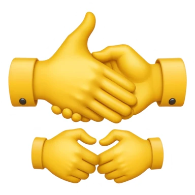 handshake with a respectful gesture, yellow hands, apple emoji style sticker