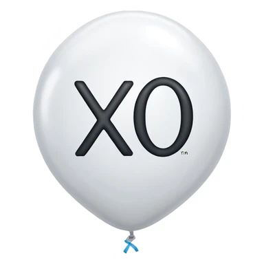 white balloon with “xo” inside sticker