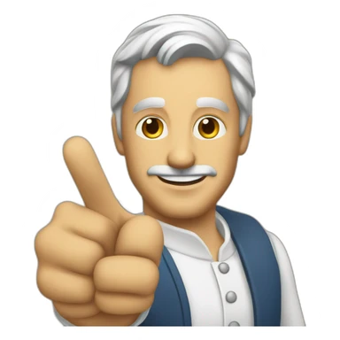 Frank knight pointing at the viewer saying "bonne visite" sticker